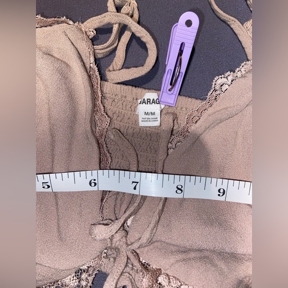 Women’s GARAGE elastic back crop top tied at the front size medium - Picture 3 of 8